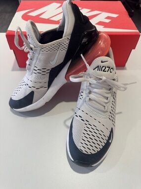 Nike Air Max 270 Kids Sneakers White Black Pink Bubble